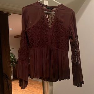 American Eagle Outfitters burgundy blouse- like new!